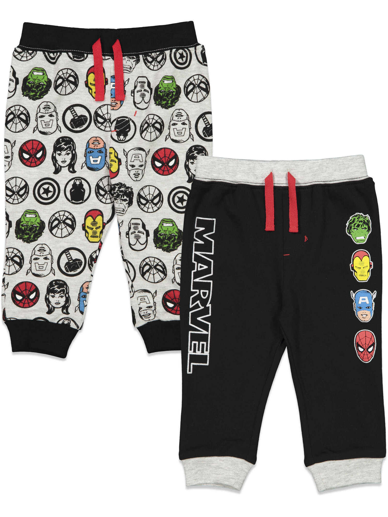Marvel Avengers Newborn Baby Boys 2 Pack Jogger Pants Newborn to Little Kid